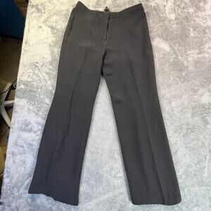 Due Per Due Pants Womens Size 12 Black 100% Silk Lined Dress Trousers Career